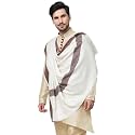 Weavers Villa Men's Woven Border Beige Woolen Lohi/Shawl [50" X 100"]
