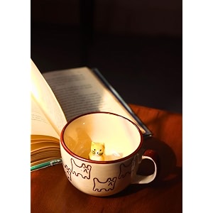 weaving homes hanmade ceramice printed cup for child 4 cat