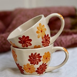 weaving homes store flower mug 230 ml set of 6 mugs ceramic mugs coffee cups tea mugs coffee mugs mug set handmade mugs