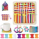 Weaving Loom Kit Toys for Kids and Adults - with Wooden Base Scale Markings
