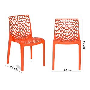 web armless designer plastic outdoor chair  iso certified company orange set of 1