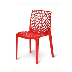 rw rest well web designer plastic chair for home office and restaurant and cafearmless chair for dining room heavy duty outdoor plastic chair  designer balcony chair red set of 1