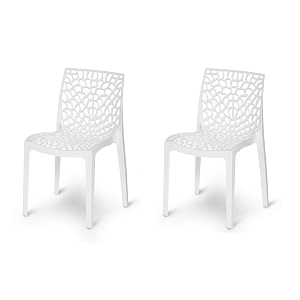 web designer plastic chair for home office and restaurant and cafearmless chair for dining room white set of 2