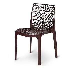 web armless designer plastic outdoor chair  iso certified company brown set of 1