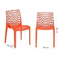 Web Armless Designer Plastic Outdoor Chair | ISO Certified Company (Orange, Set of 1)