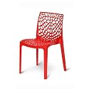 RW REST WELL Web Designer Plastic Chair for Home, Office and Restaurant and Cafe|Armless Chair for Dining Room| Heavy Duty Outdoor Plastic Chair | Designer Balcony Chair (Red, Set of 1)