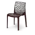 Web Armless Designer Plastic Outdoor Chair | ISO Certified Company (Brown, Set of 1)