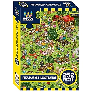 webby kids flea market illustration jigsaw puzzle for 6 years and above - 252 pieces multicolour