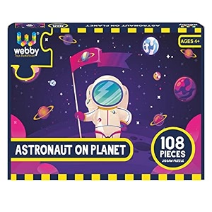 webby astronaut on planet jigsaw puzzle 108 pieces