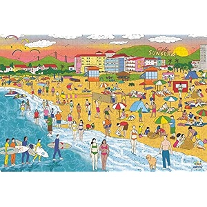 webby beach illustration wooden jigsaw puzzle 1000 pieces multicolor