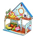 Webby Beachvilla The Weekend Escape All Side Play Doll House for Girls &amp; Boys DIY Paint Wooden Doll House Toy with Furniture for Kids (0 pieces)