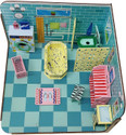 Webby DIY Paint Your Pre-Assembled Bathroom Furniture Wooden Dollhouse Kit for Kids