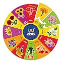 Webby Flowers Wooden Round Jigsaw Floor Puzzle, 13 Pcs