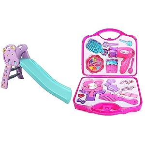 webby foldable garden slide toy for kids amp tabu toys world beauty set for girls pink