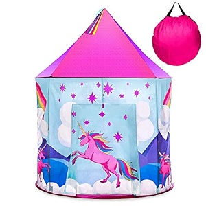 webby foldable theme unicorn play castle tent for kids multicolour