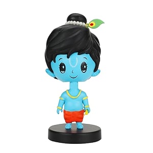 webby lord shri krishna bobblehead toys for kids  decoration items for home dcor car dashboard and office table  god statue for festival  diwali  birthday gift for kids family and friends
