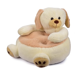 webby plush animal dog sitting armchair with backrest  cushion comfortable seat soft toy for 1 to 3 years kids