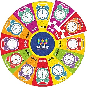 webby time wooden round shape jigsaw floor puzzle 13 pcs-3 8 yrs for kids