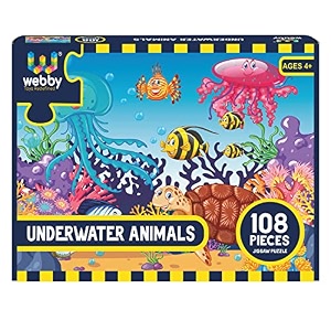 webby underwater animals jigsaw puzzle 108 pieces - kid