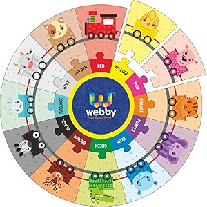 webby wooden colors train round jigsaw floor puzzle 13 pcs-3 8 years for kids