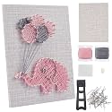 WEBEEDY DIY 3D String Art Kit for Adults Beginners, Elephant Craft Kit, Include All Necessary Accessories and Frame, Christmas Home Wall Decorations Unique Gift