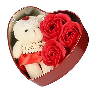 webelkart artificial flower gift box red 3 piece artificial flora