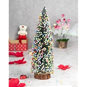 webelkart premium artificial christmas tree with snow balls for table decor items table decor tree - xmas table top tree for home and office decornew yearfestivalhome decoration 1ft tree