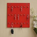 Webelkart Premium Key Chain Hanging Board/Wall Hanging Key Holder for Home and Office Decor (21 Hooks- Red)