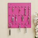 Webelkart Premium Key Chain Hanging Board/Wall Hanging Key Holder (21 Hook- Pink)