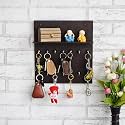 Webelkart Wooden Premium Key Chain Wall Hanging Key Holder Diwali Decorations Items for Home Decor Key Hanger (14 Hook- Wood)
