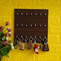 Webelkart Wooden Premium Key Chain Wall Hanging Key Holder- 21 Hooks (Brown)