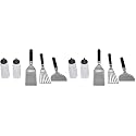 Weber Griddle Essential 5‑Piece Tool Set – Spatula, Flexible Spatula, Scraper & (2) Squeeze Bottles for Breakfast, Burgers & More - Easy Cooking & Cleanup, Grill Accessory Kit(Pack of 2)
