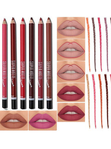 wecharmerz super matte waterproof  smudgeproof lipliner pencil pack of 6