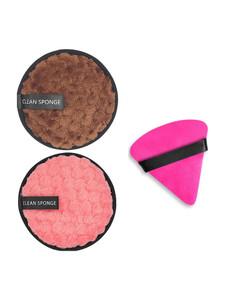 wecharmerz triangle makeup puff 1 pcs makeup remover cleansing pads pack of 2