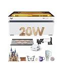 WECREAT Laser Engraver and Cutter, 20W(20,000mW) 4-in-1 Desktop Diode Fully Enclosed Laser Engraver Machine with Rotary, Home Business for Jewelry and Gift Making with Metal Wood Acrylic Leather