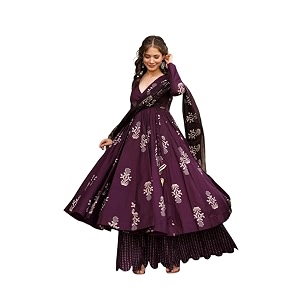 Wedani Rayon Anarkali Dress with Plazzo Pant
