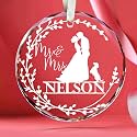 Wedding Gifts for Couple 2024 - First Christmas As Mr and Mrs Crystal Ornament - Marriage Couple with Dog Gift for Woman, Married Newlywed Keepsake Decor, Bridal Shower Wedding 1st Anniversary Bauble