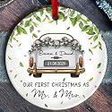 Wedding Gifts for Couple 2025 - Our First Christmas As Mr and Mrs Ceramic Ornament - Marriage Couple Gift for Woman, Married Newlywed Keepsake Decor, Bridal Shower Wedding 1st Anniversary Bauble