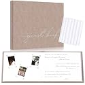 Wedding Guest Book With Clear Photo Corners Self Adhesive Stickers - Taupe