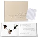 Wedding Guest Book Personalized 2026 Year 100 Pages Linen Photo Guestbook
