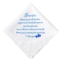 Mother of The Bride Gifts Something Blue Embroidered Wedding Handkerchiefs