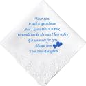 Mother of The Bride Gifts Something Blue Embroidered Wedding Handkerchiefs