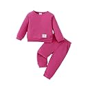 Weebaby Baby Girl Clothes Infant Toddler Girl Clothing Ruffle Shirt High Low Top Floral Allover Pant Little Girls Clothes
