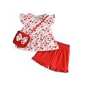 Weebaby Toddler Girl Clothes Baby Summer Outfits Sleeveless Halter Top Ruffle Short Set Cute Kids Clothes Girls