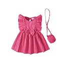 Weebaby Toddler Girl Clothes Baby Summer Outfits Sleeveless Halter Top Ruffle Short Set Cute Kids Clothes Girls