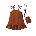 Weebaby Toddler Girl Clothes Baby Summer Outfits Sleeveless Halter Top Ruffle Short Set Cute Kids Clothes Girls
