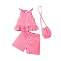 Weebaby Toddler Girl Clothes Baby Summer Outfits Sleeveless Halter Top Ruffle Short Set Cute Kids Clothes Girls