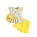Weebaby Toddler Girl Clothes Baby Summer Outfits Sleeveless Halter Top Ruffle Short Set Cute Kids Clothes Girls