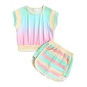 Weebaby Toddler Girl Clothes Baby Summer Outfits Sleeveless Halter Top Ruffle Short Set Cute Kids Clothes Girls