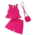 Weebaby Toddler Girl Clothes Baby Summer Outfits Sleeveless Halter Top Ruffle Short Set Cute Kids Clothes Girls